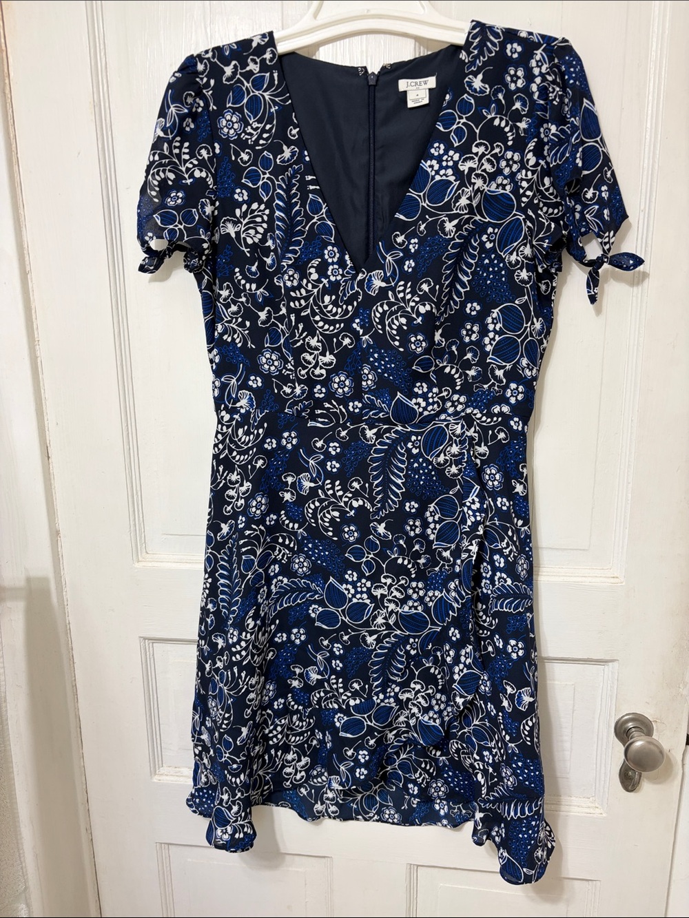 J. Crew Navy Blue Floral Mini Dress size 4